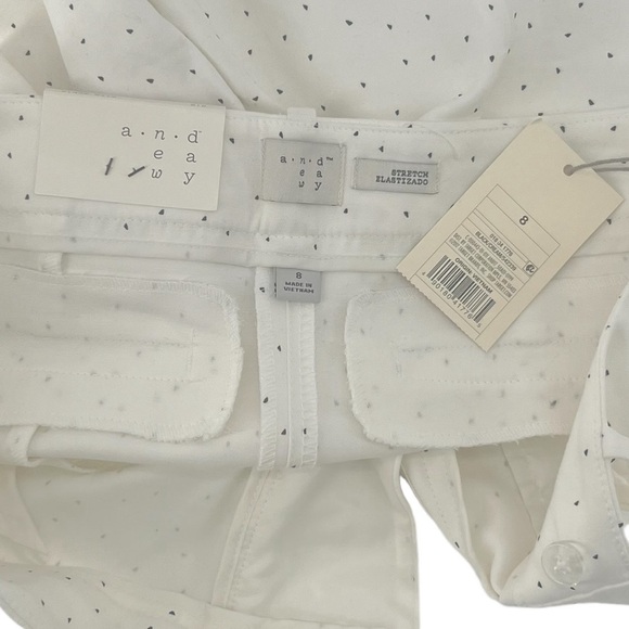 NWT a new day Cream Black Geometric Slim Ankle Mid Rise Pants Size 8 Women’s - Picture 2 of 6